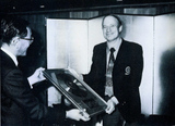Francois receiving a golden LP in Japan